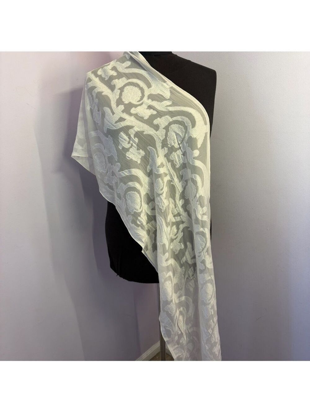 Amanda Smith White Wedding Scarf/Wrap, Beautiful